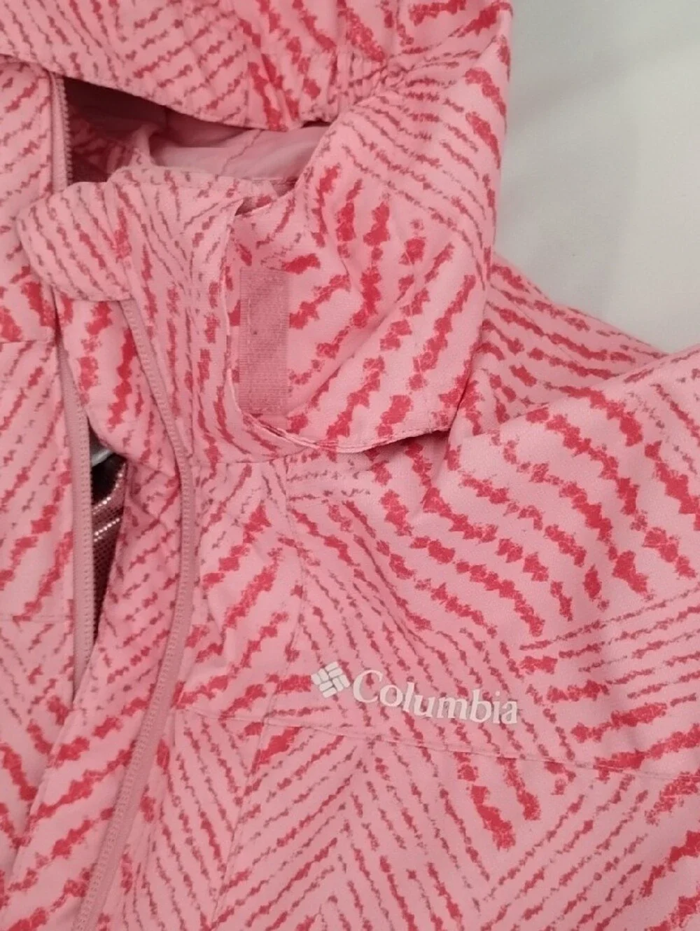 Columbia Interchange Omni-heat Omni-tech Coat Pink Patterned Hooded S 7/8